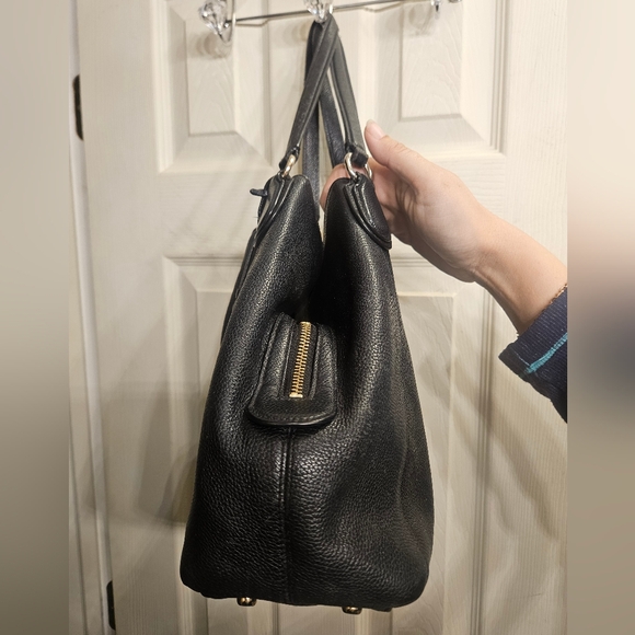 Coach edie black leather handbag shoulderbag purse - Picture 4 of 16